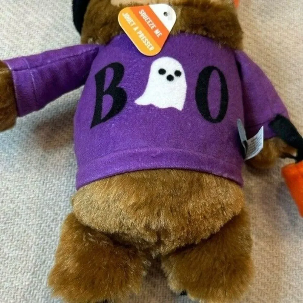 Sloth Trick Treat Dog Toy NWT Puppy Pet Gift Witch Squeaky Halloween Boo Fall